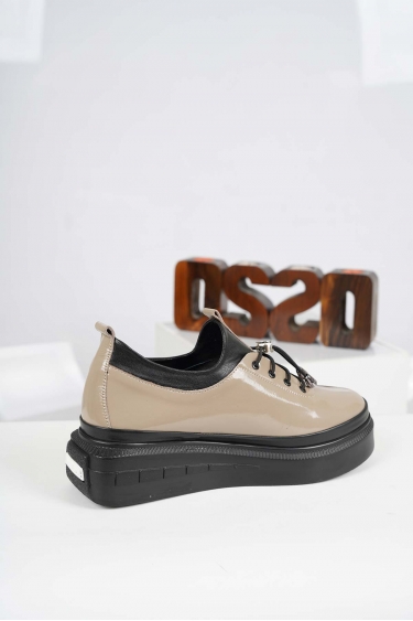 Hakiki Deri Vizon Rugan Kadın Casual Ayakkabı 232199101