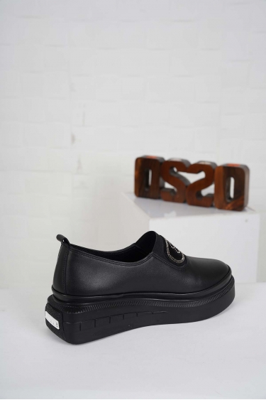 Hakiki Deri Siyah Kadın Casual Ayakkabı 232199106