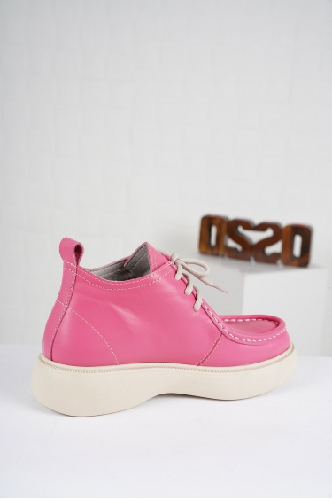 Hakiki Deri Pembe Kadın Kısa Bot 222209201