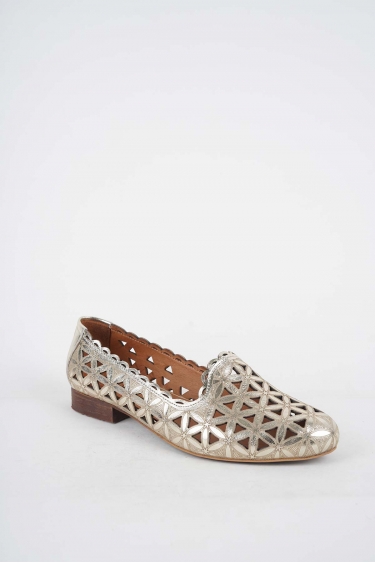 Hakiki Deri Altın Kadın Babet Ayakkabı 251214101