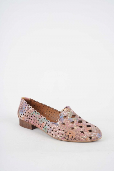 Hakiki Deri Pudra Baskılı Kadın Babet Ayakkabı 251214102