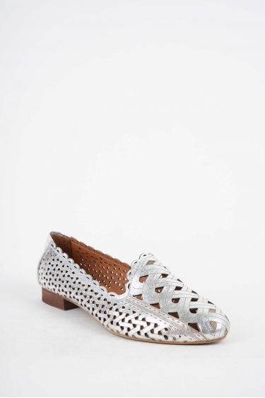 Hakiki Deri Gümüş Kadın Babet Ayakkabı 251214102