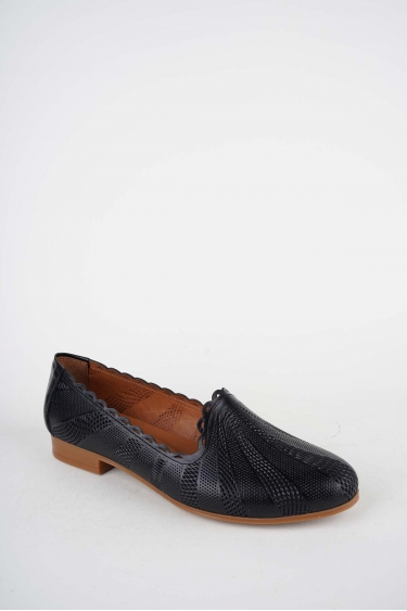 Hakiki Deri Siyah Kadın Babet Ayakkabı 251214104