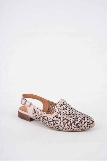 Hakiki Deri Pudra Kadın Burun Kapalı Sandalet 251214504