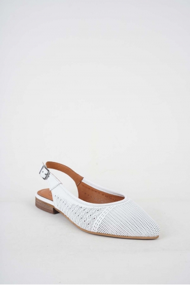 Hakiki Deri Beyaz Kadın Burun Kapalı Sandalet 251214508