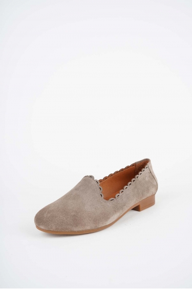 Hakiki Deri Vizon Süet Kadın Babet Ayakkabı 261214101