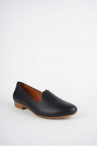 Hakiki Deri Siyah Kadın Babet Ayakkabı 261214101