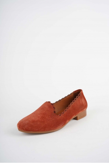 Hakiki Deri Kiremit Süet Kadın Babet Ayakkabı 261214101