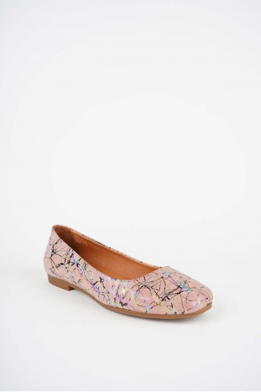 Hakiki Deri Pudra Baskılı Kadın Babet Ayakkabı 261214102