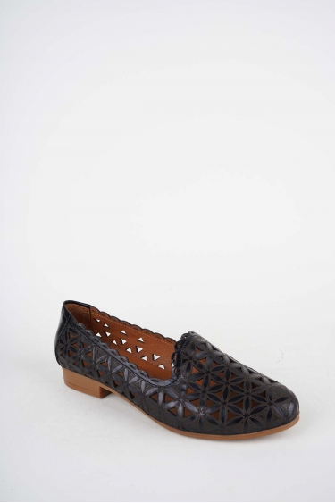 Hakiki Deri Siyah Kadın Babet Ayakkabı 261214105