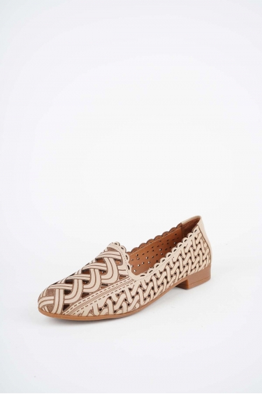 Hakiki Deri Bej Kadın Babet Ayakkabı 261214106