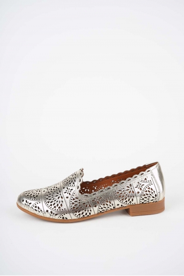 Hakiki Deri Altın Kadın Babet Ayakkabı 261214108