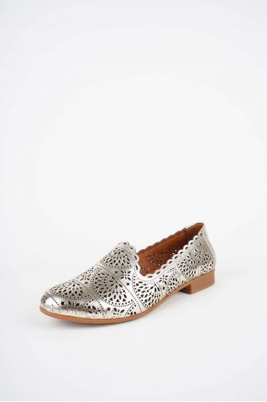 Hakiki Deri Altın Kadın Babet Ayakkabı 261214108