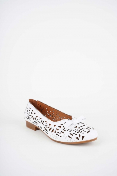 Hakiki Deri Beyaz Kadın Babet Ayakkabı 261214109