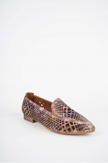 Hakiki Deri Taba Baskılı Kadın Babet Ayakkabı 261214111