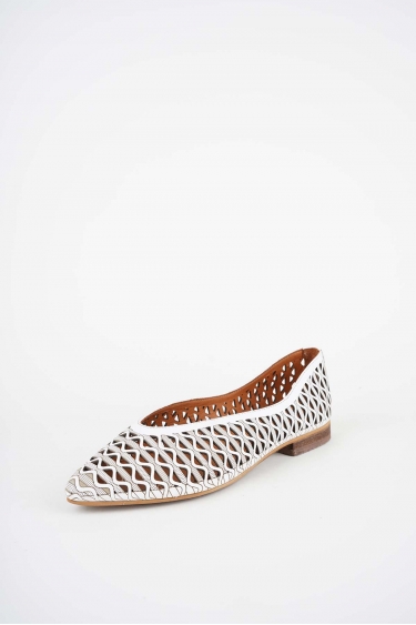 Hakiki Deri Beyaz Kadın Babet Ayakkabı 261214113