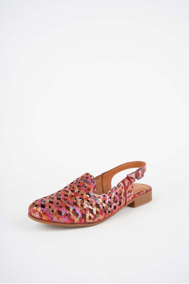 Hakiki Deri Kırmızı Baskılı Kadın Burun Kapalı Sandalet 261214501