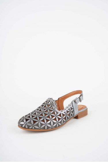 Hakiki Deri Mavi Saten Kadın Burun Kapalı Sandalet 261214502