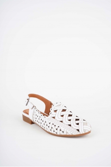 Hakiki Deri Beyaz Kadın Burun Kapalı Sandalet 261214503