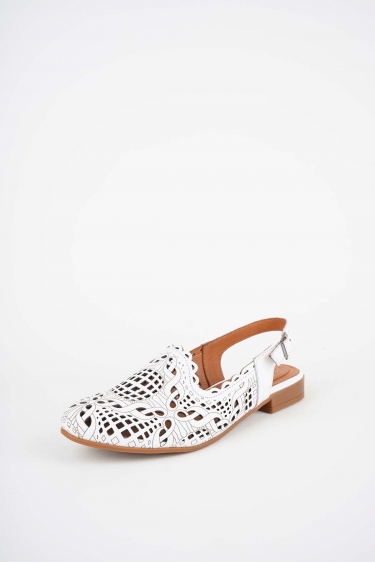 Hakiki Deri Beyaz Kadın Burun Kapalı Sandalet 261214505