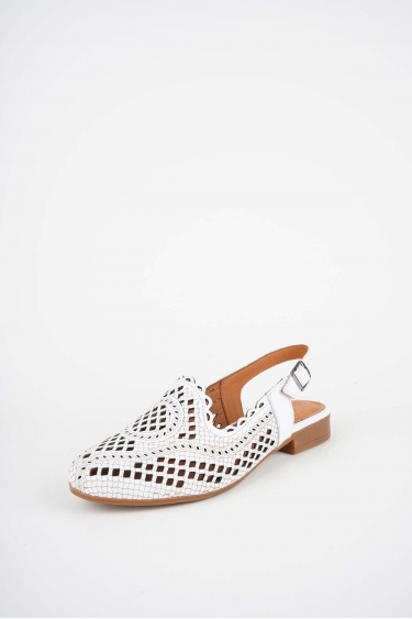 Hakiki Deri Beyaz Kadın Burun Kapalı Sandalet 261214508