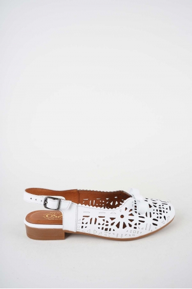 Hakiki Deri Beyaz Kadın Burun Kapalı Sandalet 261214509