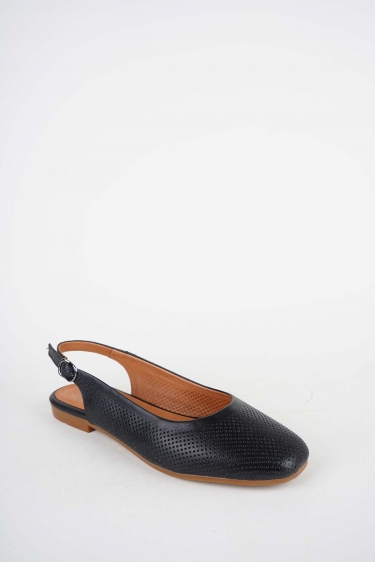 Hakiki Deri Siyah Kadın Burun Kapalı Sandalet 261214511