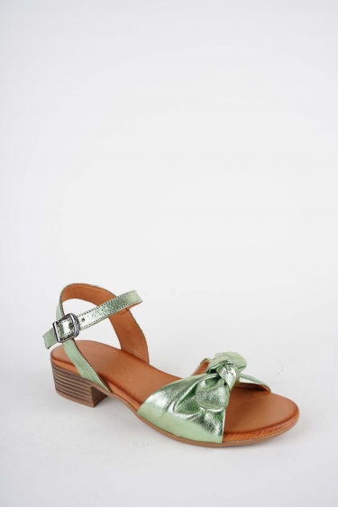 Hakiki Deri Adnan Yeşil Kadın Topuklu Sandalet 261215510