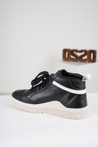 Hakiki Deri Siyah Beyaz Kadın Kısa Bot 222220208