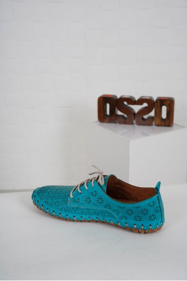 Hakiki Deri Mavi Kadın Comfort Ayakkabı 231220106