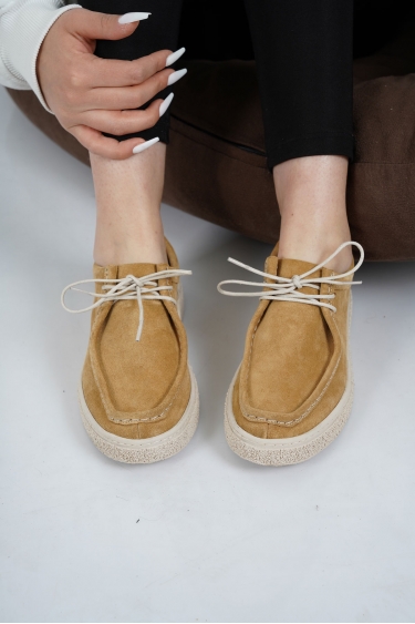 Hakiki Deri Camel Süet Kadın Casual Ayakkabı 231220108