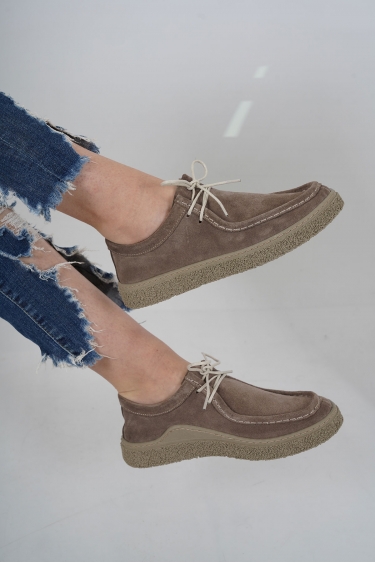 Hakiki Deri Vizon Süet Kadın Casual Ayakkabı 231220108