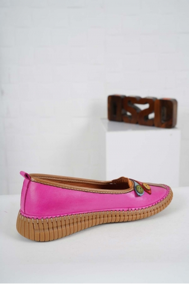 Hakiki Deri Fuşya Kadın Comfort Ayakkabı 241220101