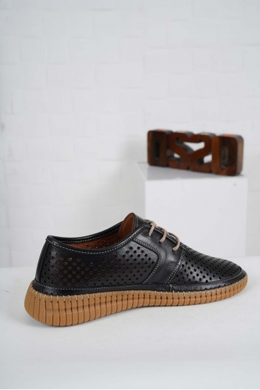 Hakiki Deri Siyah Kadın Comfort Ayakkabı 241220107