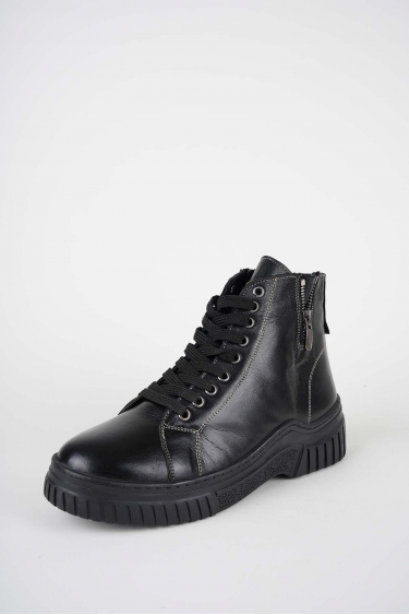 Hakiki Deri Siyah Kadın Casual Bot 242220209