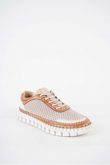 Hakiki Deri Taba-Bej-Pudra Kadın Comfort Ayakkabı 251220121