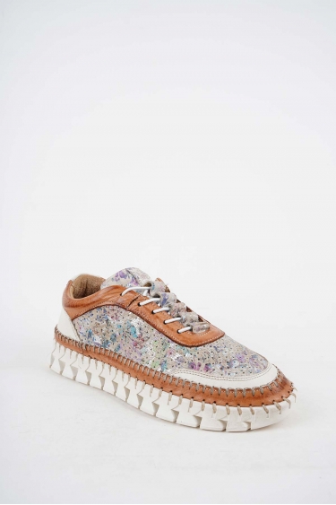 Hakiki Deri Taba-Bej-Bej Çiçek Kadın Comfort Ayakkabı 251220121