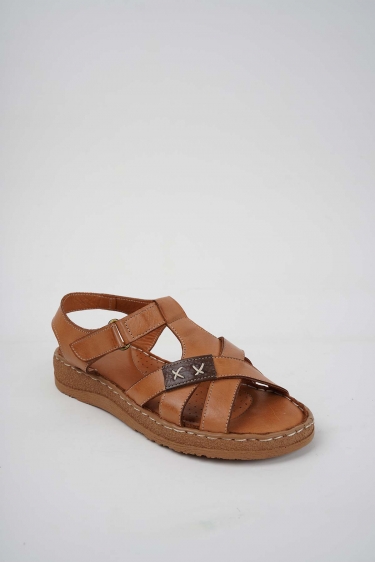 Hakiki Deri Taba-Kahve Kadın Comfort Sandalet 251220503