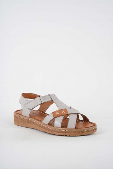 Hakiki Deri Açık Vizon-Taba Kadın Comfort Sandalet 251220503