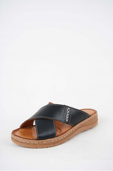 Hakiki Deri Siyah Kadın Comfort Terlik 251220600