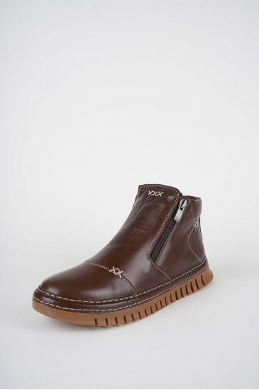 Hakiki Deri Kahve Kadın Casual Bot 252220204