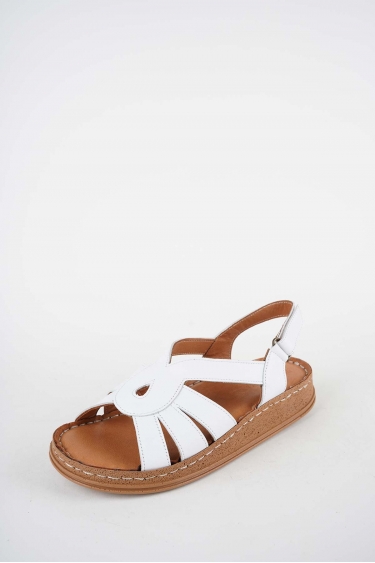 Hakiki Deri Beyaz Kadın Comfort Sandalet 261220503