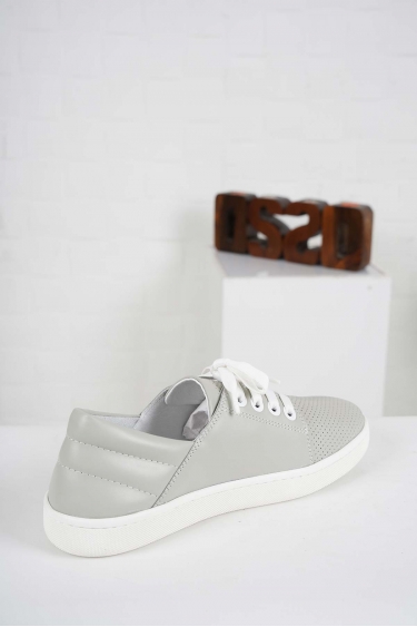 Hakiki Deri Gri Kadın Casual Ayakkabı 241225101