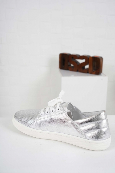 Hakiki Deri Gümüş Kadın Casual Ayakkabı 241225101