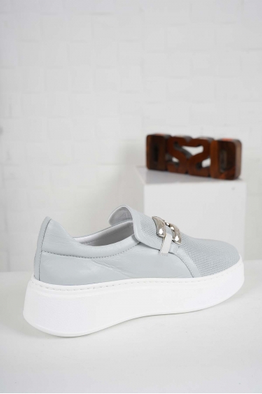 Hakiki Deri Gri Kadın Casual Ayakkabı 241225107