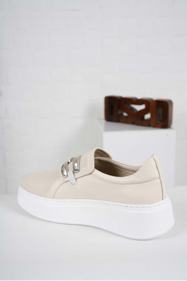 Hakiki Deri Krem Kadın Casual Ayakkabı 241225107