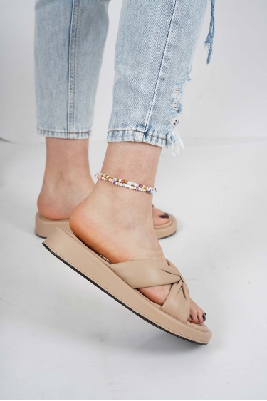 Hakiki Deri Badem Kadın Dolgu Topuklu Terlik 231229611