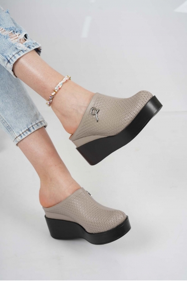 Hakiki Deri Vizon Kadın Dolgu Topuklu Sabo 231229702