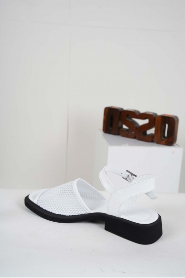 Hakiki Deri Beyaz Kadın Topuklu Sandalet 241229518