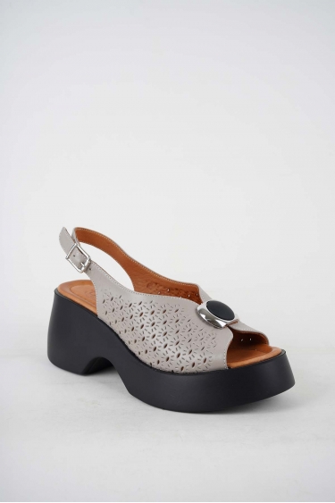 Hakiki Deri Vizon Kadın Dolgu Topuk Sandalet 241229521